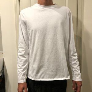 NEW with TAGS: Calvin Klein Men's Large White Long Sleeve, Logo Sleeve